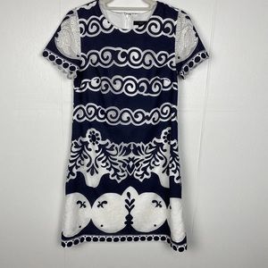 Blue and white lace dress from JCrew